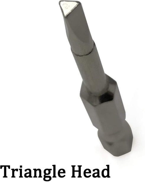 NGe Triangle Screwdriver Bit Set, 6 Pieces, 2 Inch Length, 1/4 Hex Shank, TA18, TA20, TA23, TA25, TA27, TA30