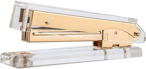 Clear Gold Toned Acrylic Stapler by DS DRAYMOND STORY, Fits Standard Staples (24/6 or 26/6)