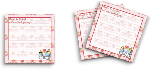 Butler in the Home Sticky Notes 12 Pack, 3"x3", 50 Sheet Count Per Pad, Mom's to Do List, Cute Memo Note Pads