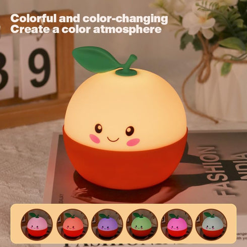 DNBFLLK Tangerine Night Light,Cute Orange Sleep Light,Night Light for Kids,Charming lamp Decoration for Children's