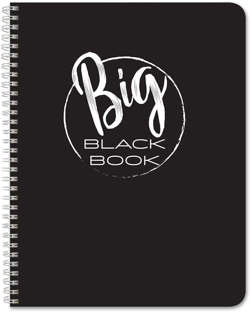 BookFactory Big Black Address Book - 100 Pages, 8.5'' x 11'', Wire-O (LOG-100-7CW-PP-(AddressBB))