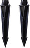Landscape Lighting Ground Spikes: 1/2" NPT Thread Black Color Stakes for Path Lighting, 2-Pack