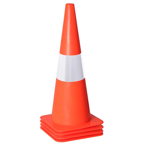 18 Inch 4 Pack Traffic Safety Cones with Reflective Collars,Orange Hazard Caution
