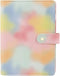 Pink PU Leather Budget Binder Cover for A5 6-Ring Money Organizer, Refillable Loose Leaf Receipt Notebook with Card