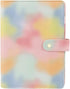 Pink PU Leather Budget Binder Cover for A5 6-Ring Money Organizer, Refillable Loose Leaf Receipt Notebook with Card