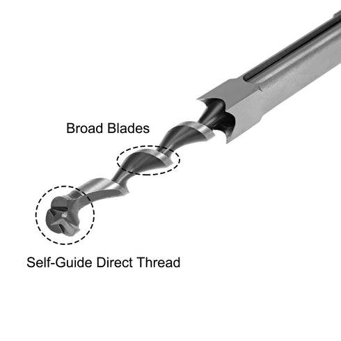 uxcell Square Hole Drill Bit, 1/2" High-Carbon Steel Hollow Chisel for Woodworking