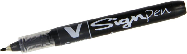 Pilot V Sign Pen Roller-Ball Liquid Ink, 2.0 mm Tip, Black, Box of 12