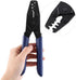 22-10 8 Inch Professional AWG Wiring Harness Crimp Plier, Open Crimper, Blue Handle, High-Carbon