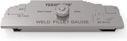 YESWELDER MG-11 Metal Weld Fillet Gages Set (7PCS) for Welding Inspection Test Ulnar MM & Inch
