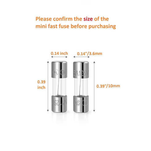 Boffdock 0.14 0.39 F5AL125V 5A 110V 125V 15 Strand(F5A) x Xmax Mini Fuse- UL Listed PCS Christmas Lights Fuse Quick