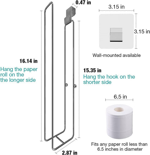 Conworld Toilet Paper Holder for 4 Roll Tissue, Over The Tank Toilet Paper Holder, Stainless Steel Rustproof Wall