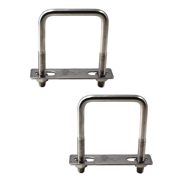 M8x40x65mm Square U Bolt, 304 Stainless Steel Tie Down U Bolt (Pack of 2)