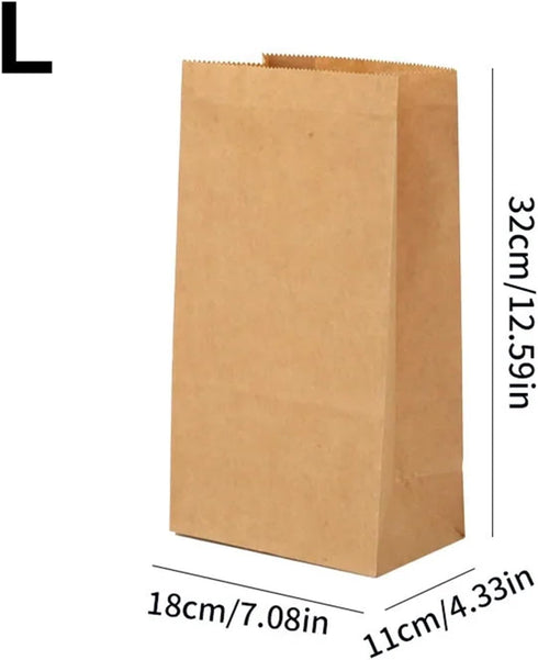 Dnyucen 25pcs Packaging Sourdough Bread Bags Paper Bags Bakery Cookies Sandwiches Takeaway Bag Candy Bag Bulk(L Kraft