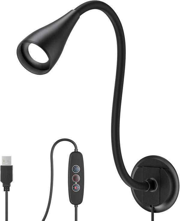 Dim Book Lights for Reading at Night,USB Goose Reading Lights for Books