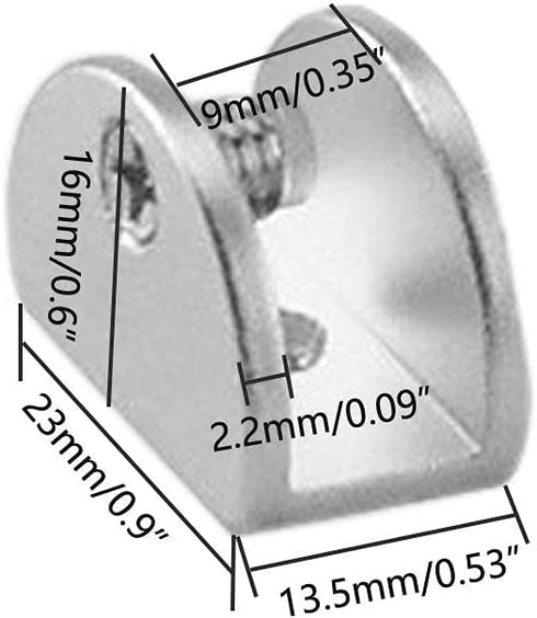 Lician 0.2 0.3 Inch 8Pcs Glass Shelf Clamp Holder Bracket for Kitchen, Bookshelf & Cupboard, Table, No Drill on Glass
