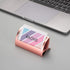 Metal Business Card Holder for Desk - Modern Aluminum Display Stand, Desktop Name Card Rack Organizer, Rose Gold