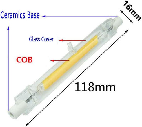 118mm 20W R7S LED Bulb, 200W Halogen Equivalent, 6000K Daylight White, Pack of 4.