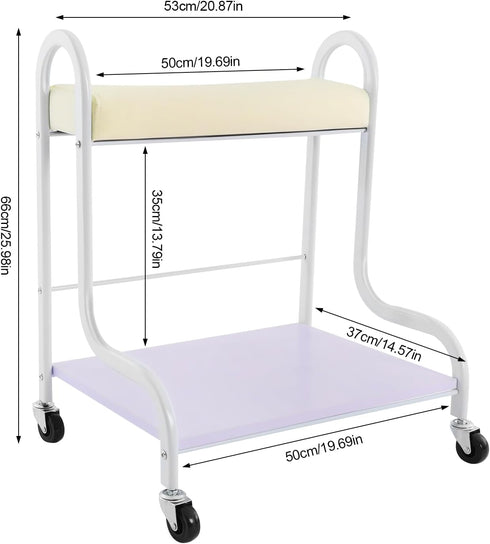 BGSHKAL 220.46 Lbs 4 2 Pedicure Cart Portable Trolley, Portable Esthetician Trolley Cart Pedicure Foot Rest Weight