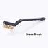 Mini Brass Brushes Set, 9PCS, Curved Handle Scratch Wire Toothbrush for Cleaning Welding Slag and Rust