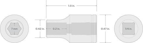 TEKTON 1/4 Inch Drive 7 mm 6-Point Socket | SHD02107