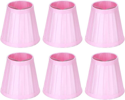 6Pcs Chandelier Lampshade, Household Modern E14 Clip On Fabric Lampshade Small Lamp