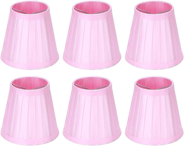 6Pcs Chandelier Lampshade, Household Modern E14 Clip On Fabric Lampshade Small Lamp