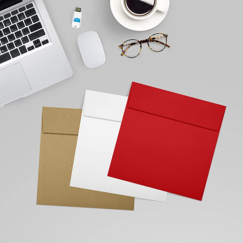 LUXPaper Square Invitation Envelopes | 6" x 6" | Ruby Red | Peel & Press | 80lb. Text | 50 Qty