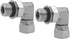 (2-PACK) 6901-06-04-NWO Hydraulic Hose Adapter Fitting, 3/8" Male Adjustable Nut O-Ring Boss, 90° Elbow