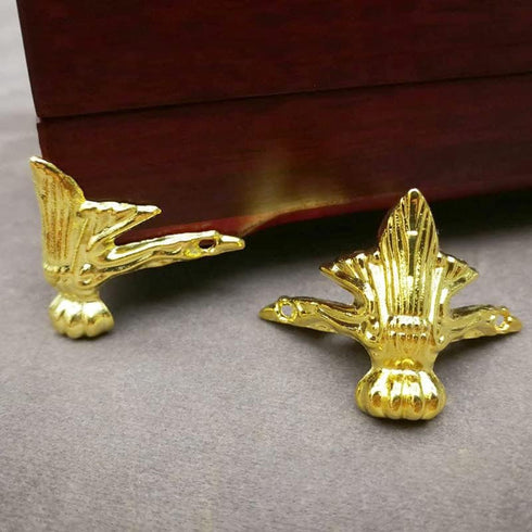 24 PCS Antique Brass Box Metal Feet Legs for Small Wood Jewelry Crafts Case, Storage Corner Protector Feet for Boxes