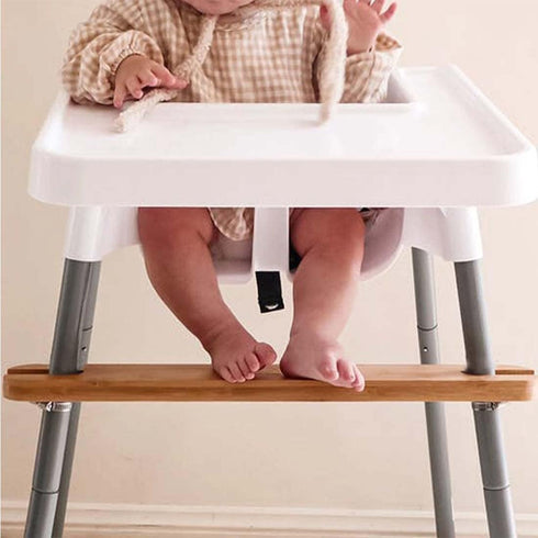 WEITING 4 High Chair Footrest, Non-Slip Adjustable Natural Bamboo Wooden Foot Rest for Baby High Chair Footrest