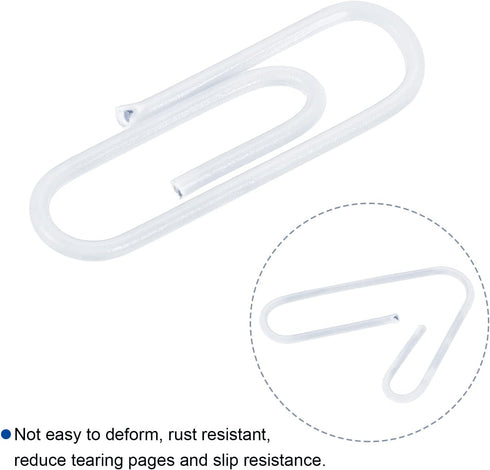 MECCANIXITY 400 Count Small Paper Clips 1.1 Inch Vinyl Coated with Box for Organizing Office Home White