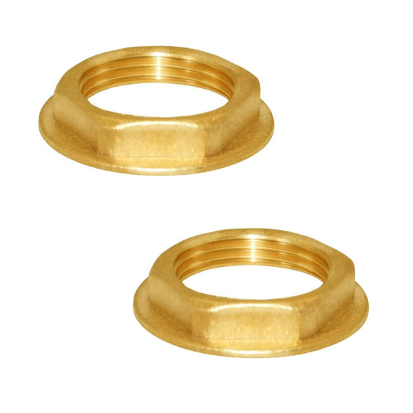 Joywayus 1" Female Thread Brass Pipe Fitting, Flange Hex Lock Nut (Pack of 2)
