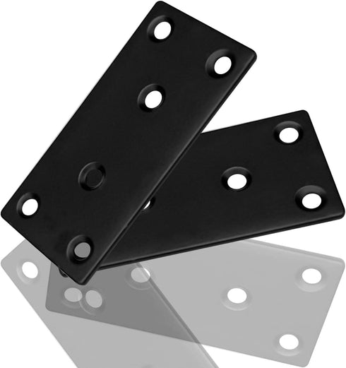20PCS Black Flat Mending Plates, Heavy Duty Metal Brackets, 3-1/8” Stainless Steel Joining Plates for Wood Furniture