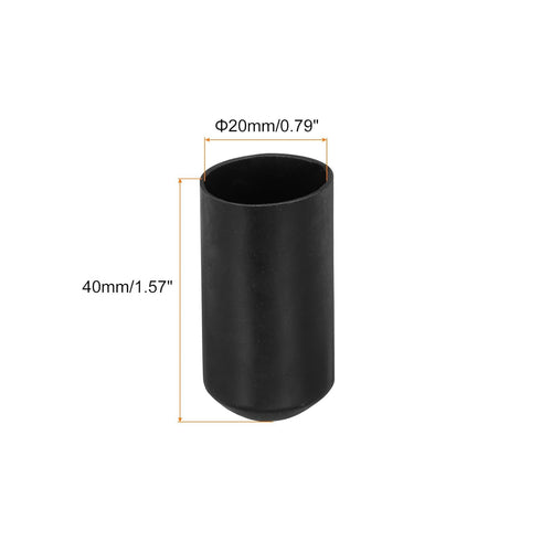 MECCANIXITY Heat Shrink End Cap 20mm ID x 40mm L 2:1 Ratio Waterproof Electrical Wire Wrap Adhesive Lined Sealed Heat Shrink Tubing Caps for Wire Cable, Pack of 10