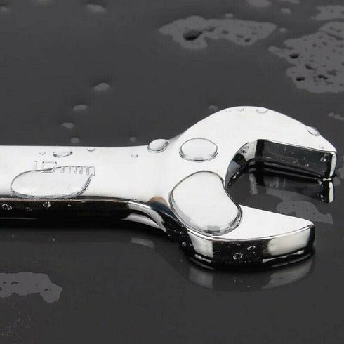 Ratcheting Wrench Open Flex-Head, Double Opening Ratchet Combination Hand Tool, Flare Nut Wrench Silver 17mm