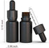10ml 1/3 oz Container(Pack 12) Black Coated Glass Bottle with Glass Eye Dropper, Capacity,UV Safe Bottles for Essential
