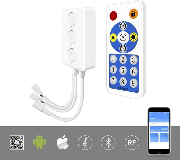 BTF-LIGHTING WS2812B WS2811 1903 Built-in Mic Music SP601E Bluetooth Controller with Dual