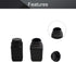 Heyiarbeit 5pcs Plastic Lab Chemical Reagent Bottles 500ml/17oz Wide Mouth Sample Sealing Liquid/Solid Storage, Black