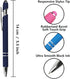 Ballpoint Pen with Stylus Tip, Soft Touch Click Metal Pen, 1.0mm Medium Point, Black Ink, 18 Count (6 Colors)
