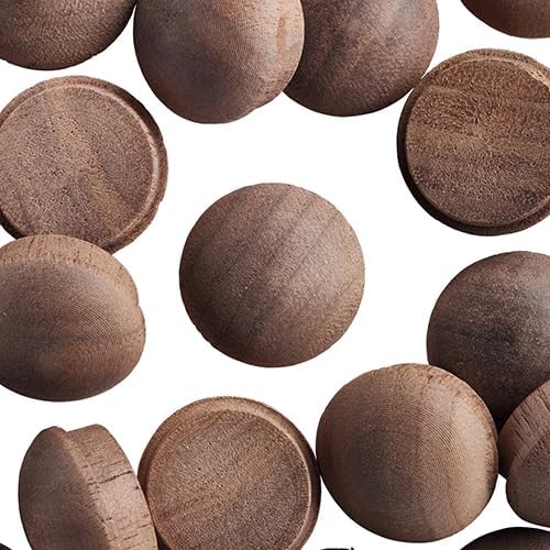 WIDGETCO 3/4" Walnut Button Top Wood Plugs, Woodworking Plugs, Can Be Sanded, Stained,