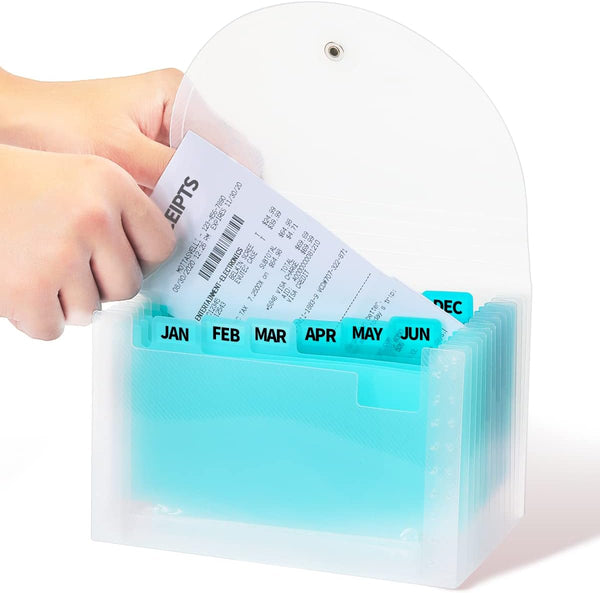 H4D Receipt Coupon Holder Organizer for Purse, Small Expanding File Folder Mini Accordion Folder, 13 Pockets Expandable
