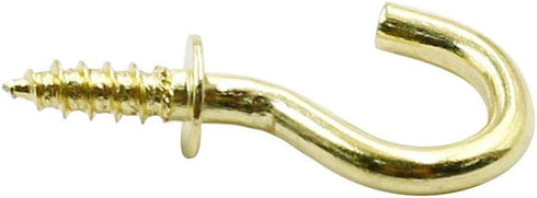 Biaungdo 100 Pcs 1/2" Ceiling Cups Hooks, Gold Screw Hooks with Self-Tapping Screws