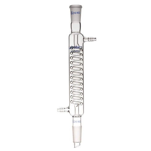 Borosilicate Glass Graham Condenser Lab Glass Condenser 200mm Jacket Length with 24/40 Joint