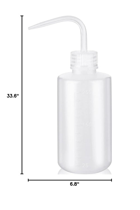 Valchoose Plastic Squeeze Bottle, Leak Proof 250ml | 8.5oz White Wash Bottle for Chemical, LDPE, Narrow Mouth Scale