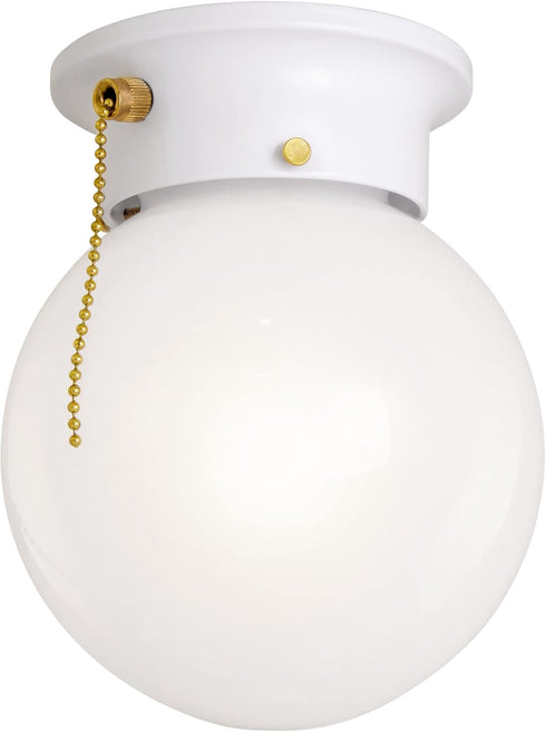 Millbridge 6 Inch Closet 510040 Design House Globe Diameter Indoor Ceiling Light Fixture with Pull Chain, for Bedroom