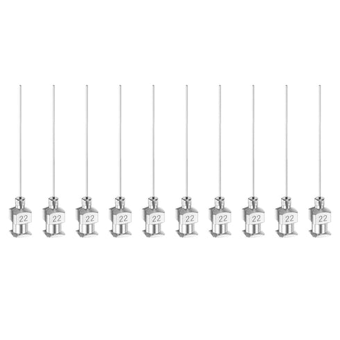 10pcs 22Gauge Stainless Steel Dispensing Needles, 1 1/2" Luer Lock for Thick Liquids and Lab Use