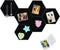 Vuzvuv 6 Pcs Black Hexagon Cork Board Strips, Self-Adhesive Bulletin Board with 50 Pushpins for Home Office