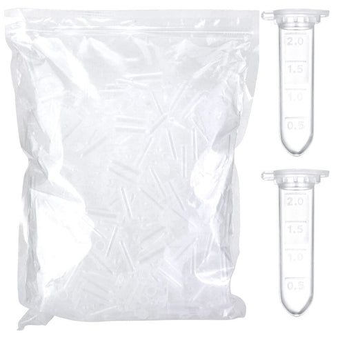 2ml Microcentrifuge Tubes, 500pcs EO Sterilized Plastic Vials with Caps for Sample Storage without Leakage
