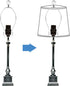 ECUDIS 8 Inch 1 Pack 3/8 Detachable Lamp Harp Holder for Table and Floor Lamps, Heavy Duty Lamp Shade Bracket