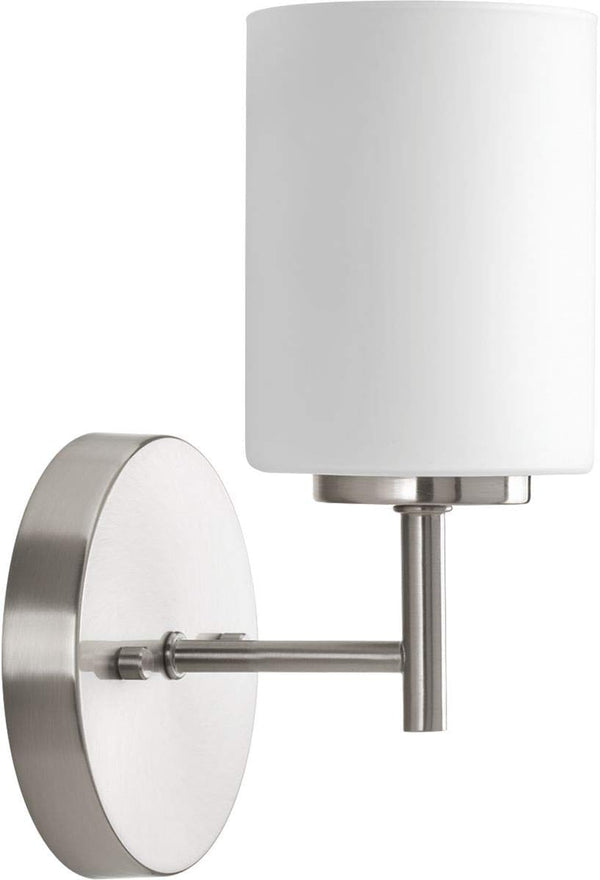 Progress Lighting Replay Collection 1-Light Etched White Glass Modern Bath Vanity Light